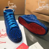 CristianLouboutin_BlueHighTopSpikes-3 Cristian Louboutin Blue Spikes - Tenis Bota Suela Roja