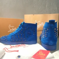 CristianLouboutin_BlueHighTopSpikes-4 Cristian Louboutin Blue Spikes - Tenis Bota Suela Roja