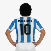 Argentina Mundial 1986 Maradona #10 - Jersey Fut Retro Manga Corta
