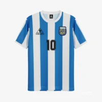 Argentina Mundial 1986 Maradona #10 - Jersey Fut Retro Manga Corta