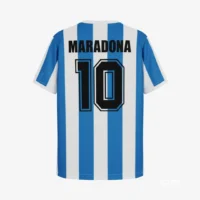 Argentina Mundial 1986 Maradona #10 - Jersey Fut Retro Manga Corta