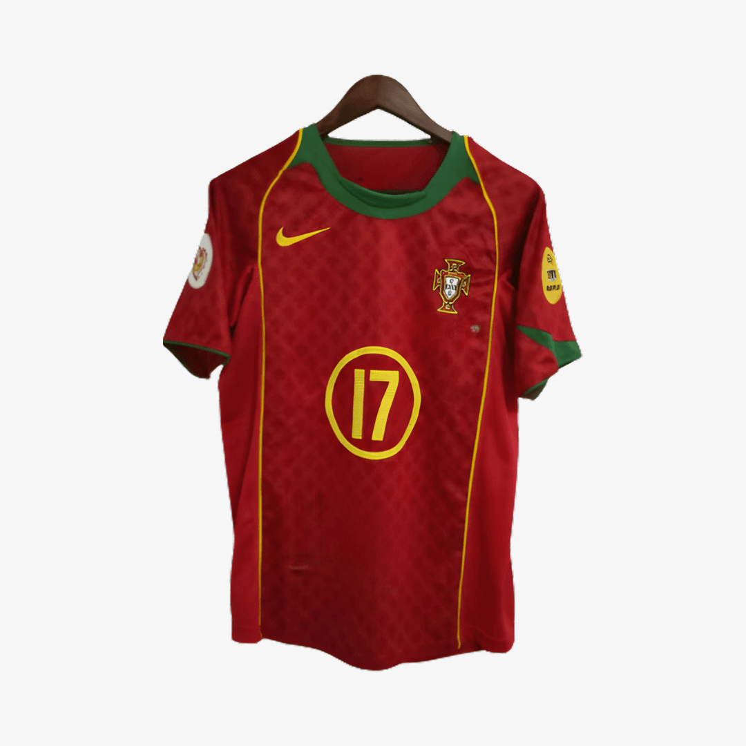 Portugal 2004 Ronaldo #17 - Jersey Fut Retro Manga Corta