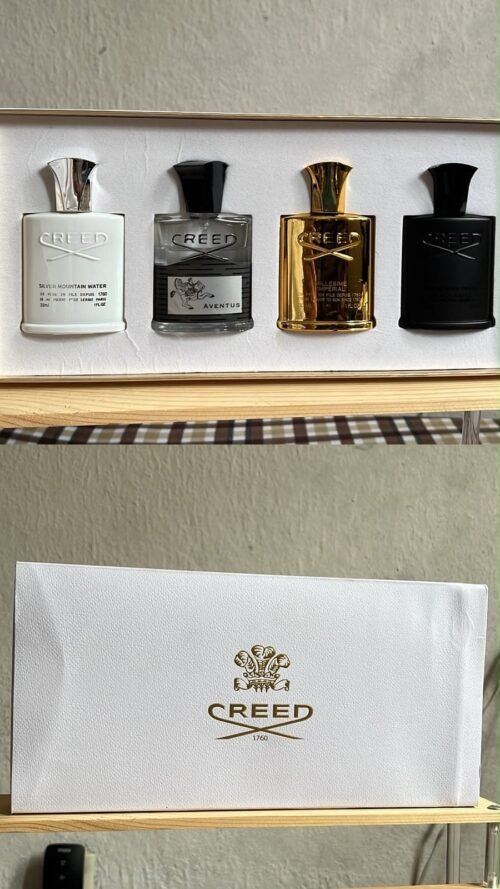 Set Creed 4x30ml Hombre - Aventus + Silver Mountain Water + Millesime Imperial + Green Irish Tweed - Cofre de Lujo
Hombre