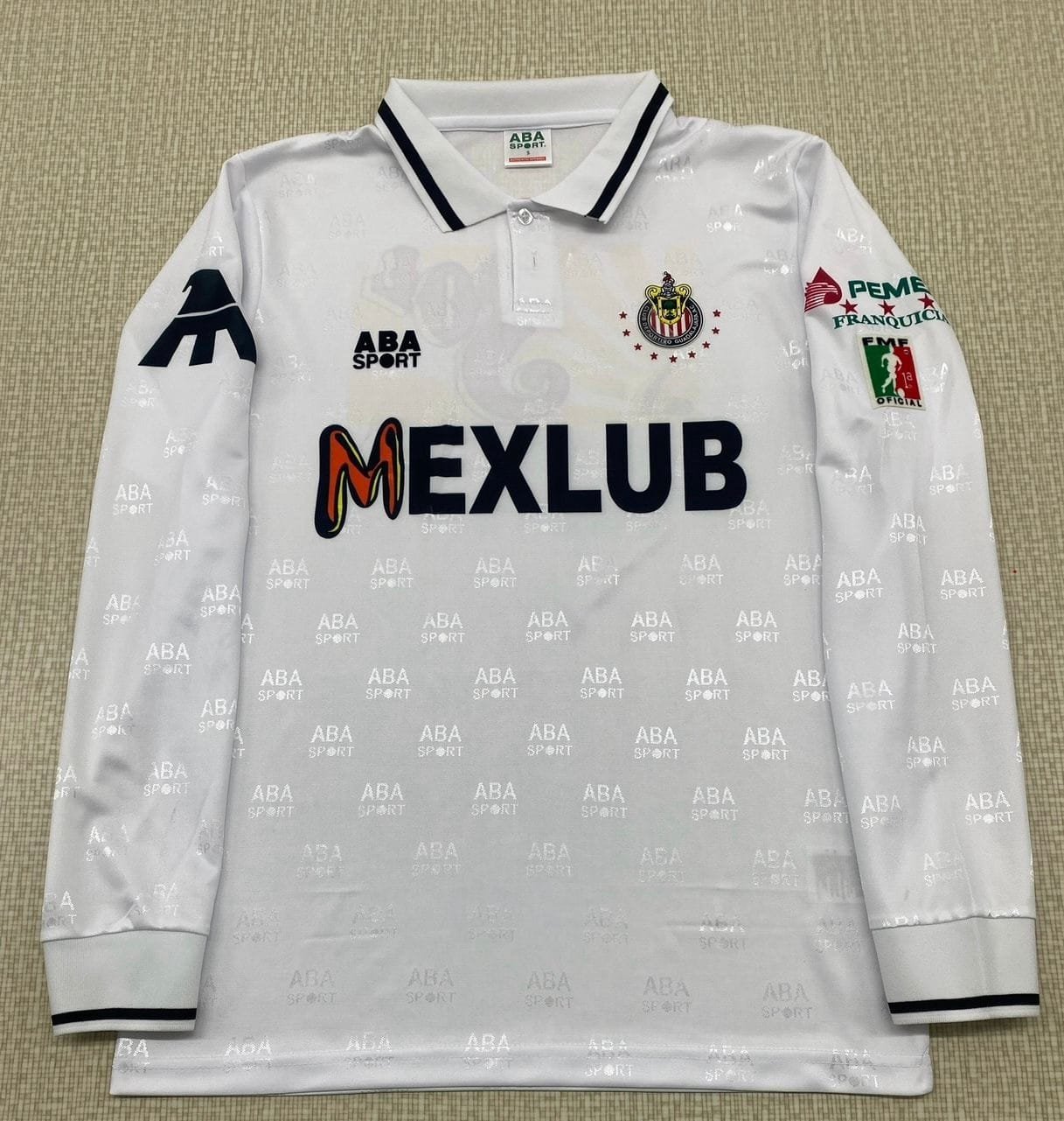 img_1699-2 Jersey Chivas 1997 Visitante Blanca Manga Larga ABA Sport MEXLUB SOL Ramón Ramírez 7