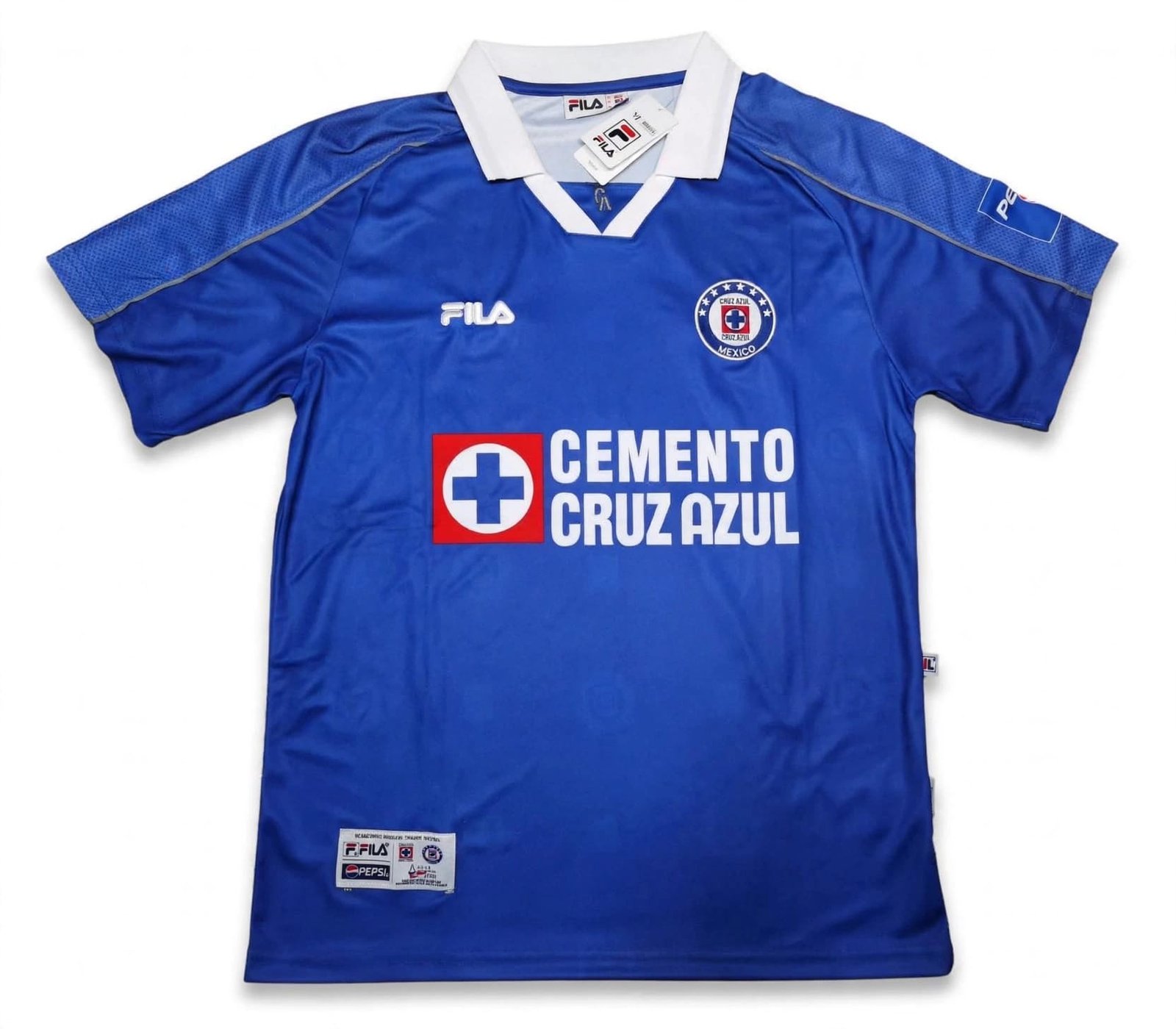 Jersey Cruz Azul Local 2001-2002 Retro FILA - Edición Final Libertadores - Cemento Cruz Azul